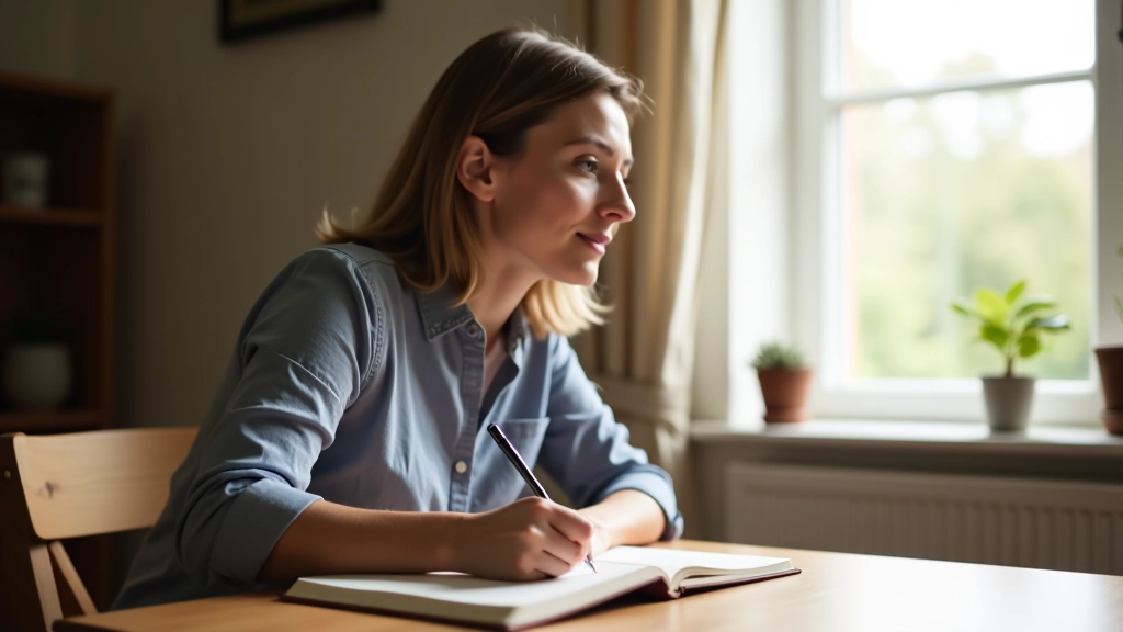 Person writing in journal, reflecting on thoughts and inner dialogue patterns