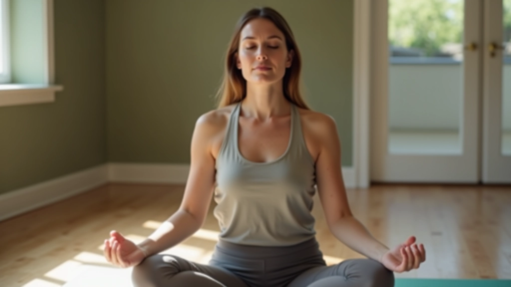 Person in peaceful moment, reflective pose, natural lighting, serene expression