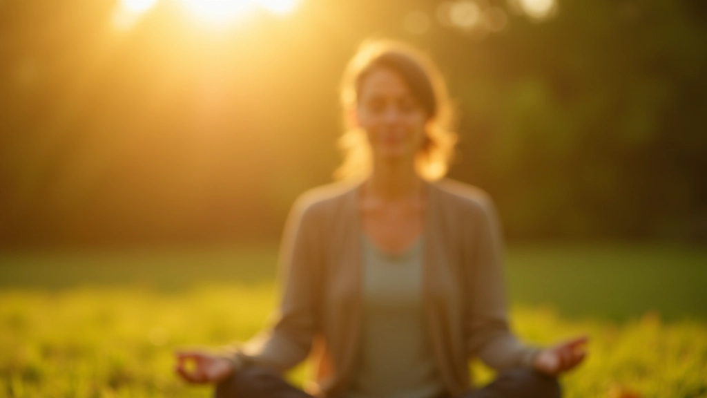 Woman meditating peacefully in morning light, practicing mindfulness and self-compassion techniques